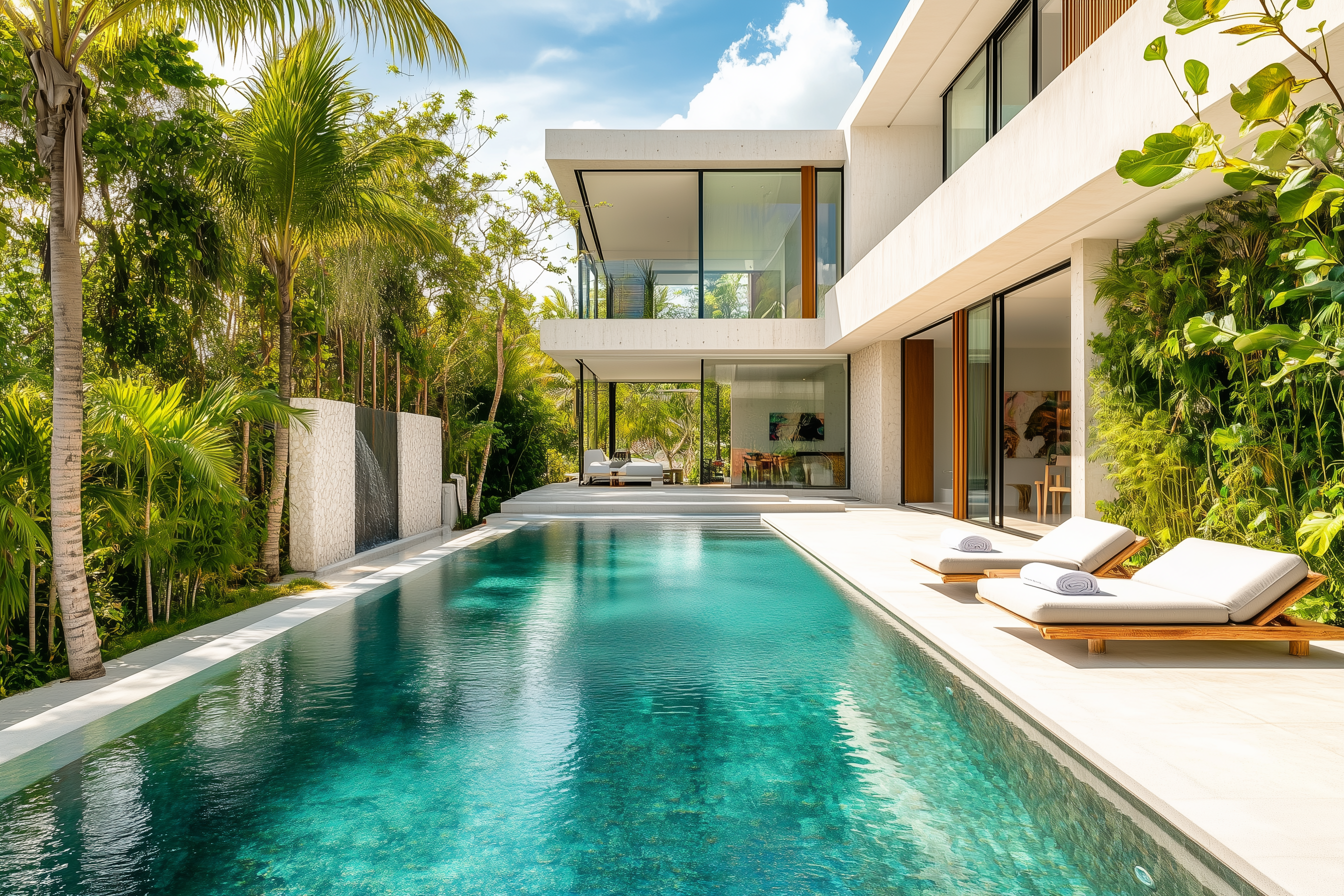 The villa's private infinity pool overlooking the valley